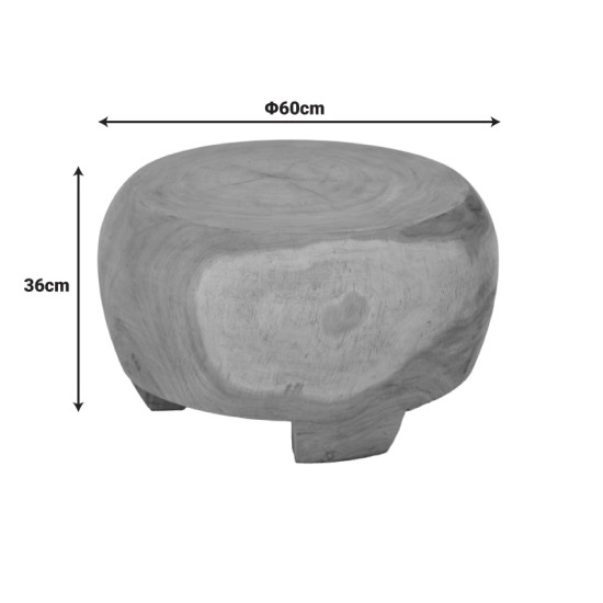Τραπέζι σαλονιού Terra  suar ξύλο σε φυσική απόχρωση Φ60x36εκ
