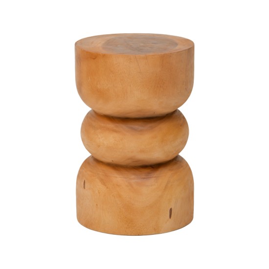 Σκαμπό Estelle  suar ξύλο σε φυσική απόχρωση Φ30x45εκ