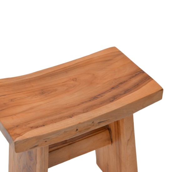 Σκαμπό Borbe  teak ξύλο σε φυσική απόχρωση 45x28x45εκ