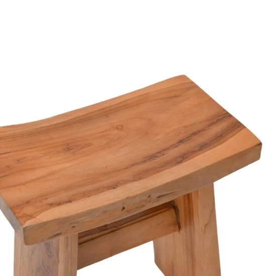 Σκαμπό Borbe  teak ξύλο σε φυσική απόχρωση 45x28x45εκ