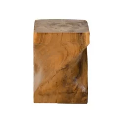 Σκαμπό Twister  suar ξύλο σε φυσική απόχρωση 30x30x45εκ