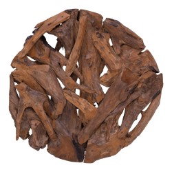 Διακοσμητικό τοίχου Sebal  teak ξύλο σε φυσική απόχρωση Φ80x5εκ
