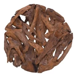 Διακοσμητικό τοίχου Sebal  teak ξύλο σε φυσική απόχρωση Φ80x5εκ