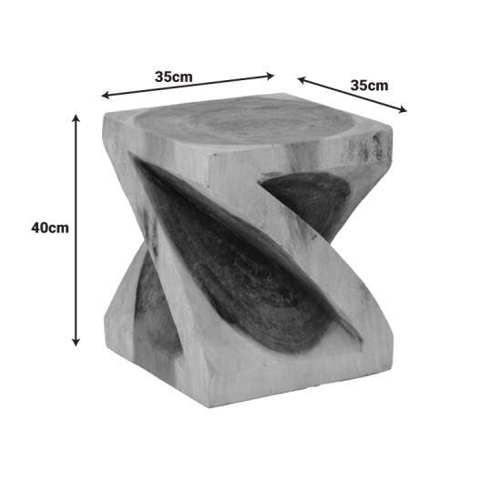 Σκαμπό Rektan  suar ξύλο σε φυσική απόχρωση 35x35x40εκ