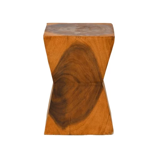 Σκαμπό Clepsydra  suar ξύλο σε φυσική απόχρωση 31x31x45εκ