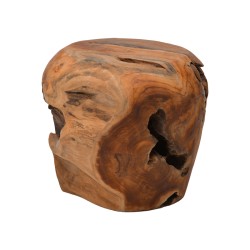 Σκαμπό Bolare  teak ξύλο σε φυσική απόχρωση Φ40x35εκ