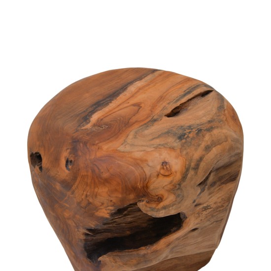 Σκαμπό Bolare  teak ξύλο σε φυσική απόχρωση Φ40x35εκ