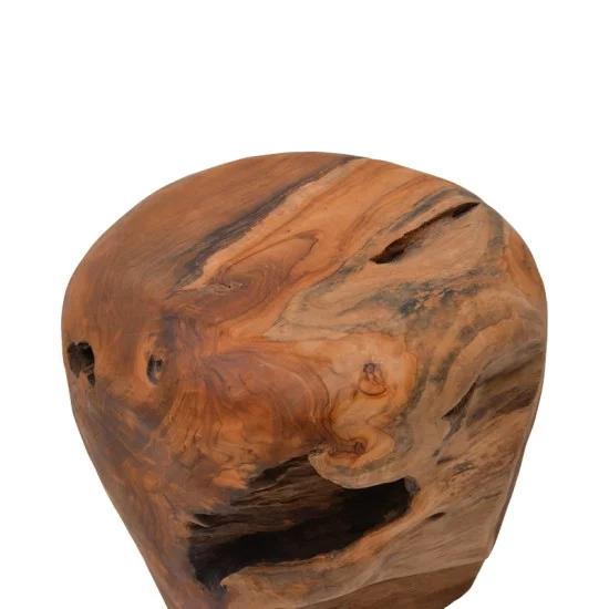 Σκαμπό Bolare  teak ξύλο σε φυσική απόχρωση Φ40x35εκ