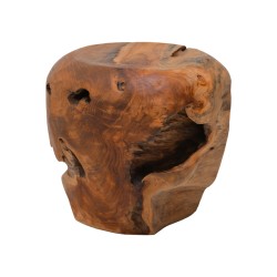 Σκαμπό Bolare  teak ξύλο σε φυσική απόχρωση Φ40x35εκ