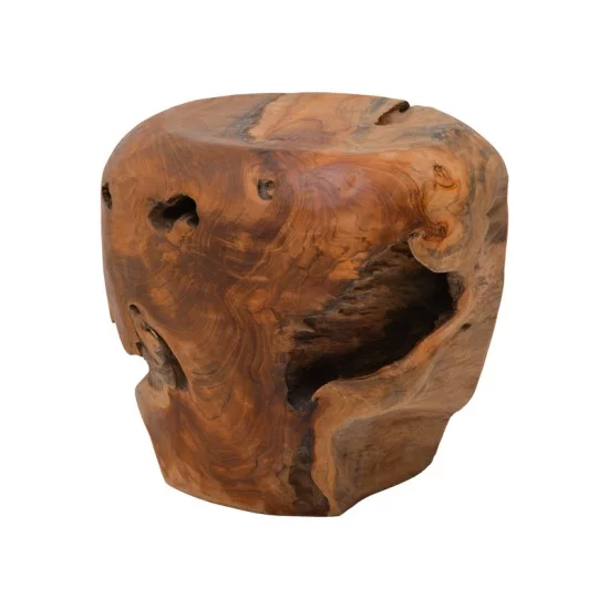 Σκαμπό Bolare  teak ξύλο σε φυσική απόχρωση Φ40x35εκ