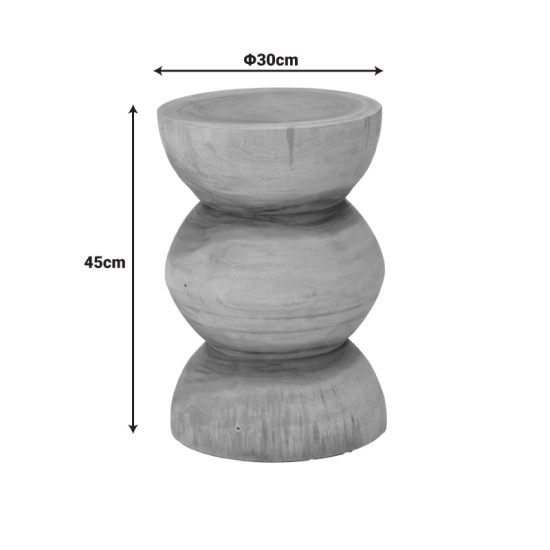 Σκαμπό Pilar  suar ξύλο σε φυσική απόχρωση Φ30x45εκ