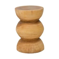 Σκαμπό Pilar  suar ξύλο σε φυσική απόχρωση Φ30x45εκ