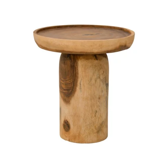Βοηθητικό τραπέζι Tobola  suar ξύλο σε φυσική απόχρωση Φ50x55εκ