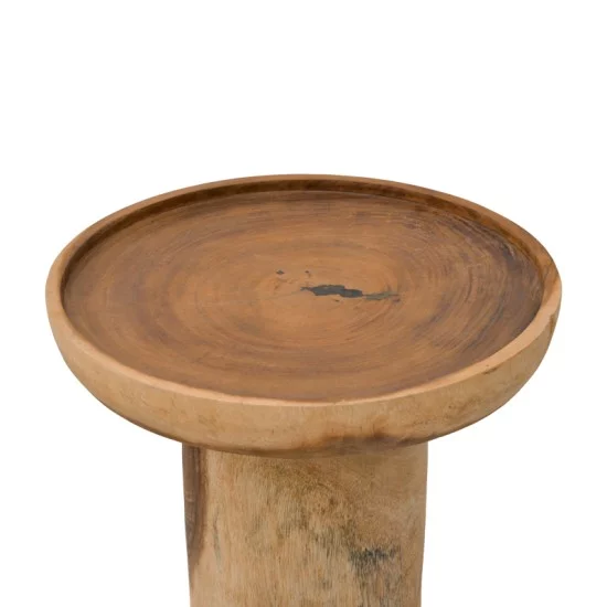 Βοηθητικό τραπέζι Tobola  suar ξύλο σε φυσική απόχρωση Φ50x55εκ