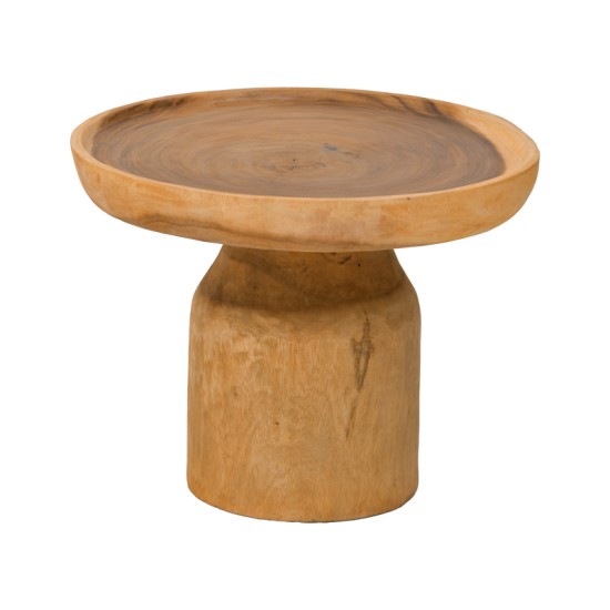 Τραπέζι σαλονιού Jeken  suar ξύλο σε φυσική απόχρωση Φ60x45εκ