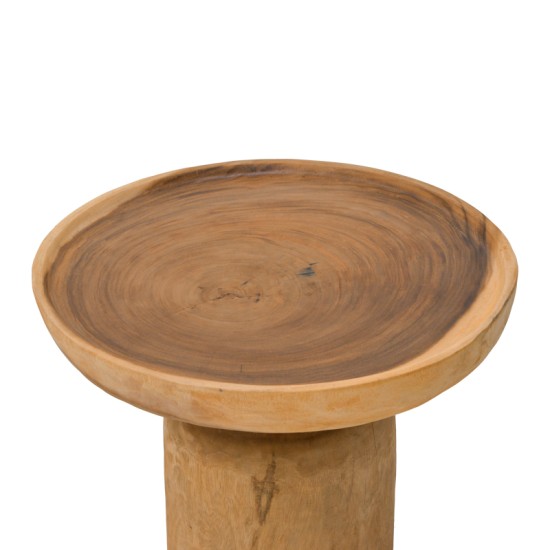 Τραπέζι σαλονιού Jeken  suar ξύλο σε φυσική απόχρωση Φ60x45εκ