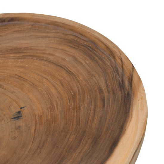 Τραπέζι σαλονιού Jeken  suar ξύλο σε φυσική απόχρωση Φ60x45εκ