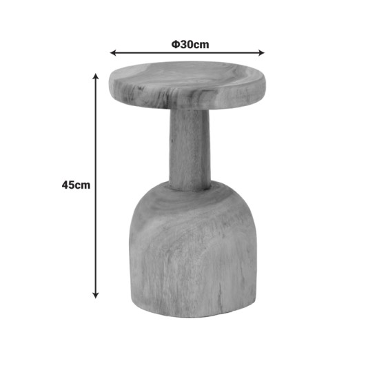 Βοηθητικό τραπέζι Queno  suar ξύλο σε φυσική απόχρωση Φ30x45εκ