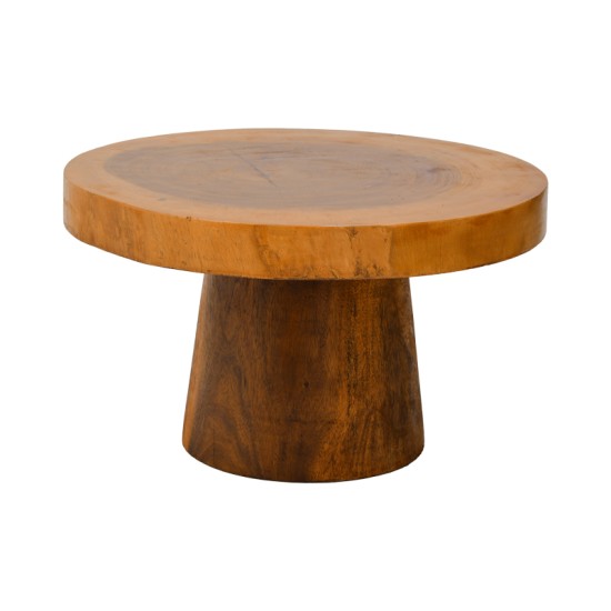 Τραπέζι σαλονιού Nepal  suar ξύλο σε φυσική απόχρωση Φ80x45εκ