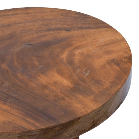 Τραπέζι σαλονιού Nepal  καρυδί suar ξύλο Φ80x45εκ