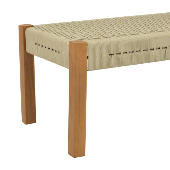 Παγκάκι Uma teak ξύλο και pe σχοινί σε φυσική απόχρωση 150x45x40εκ Παγκάκι Uma teak ξύλο και pe σχοινί σε φυσική απόχρωση 150x45x40εκ