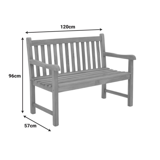 Καναπές Nat  teak ξύλο σε φυσική απόχρωση 120x57x96εκ