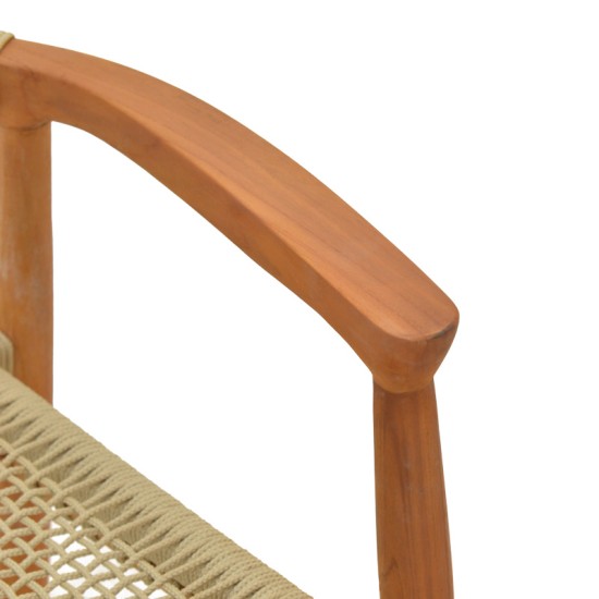 Πολυθρόνα Ganny teak ξύλο και pe σχοινί σε φυσική απόχρωση 61x58x71εκ Πολυθρόνα Ganny teak ξύλο και pe σχοινί σε φυσική απόχρωση 61x58x71εκ