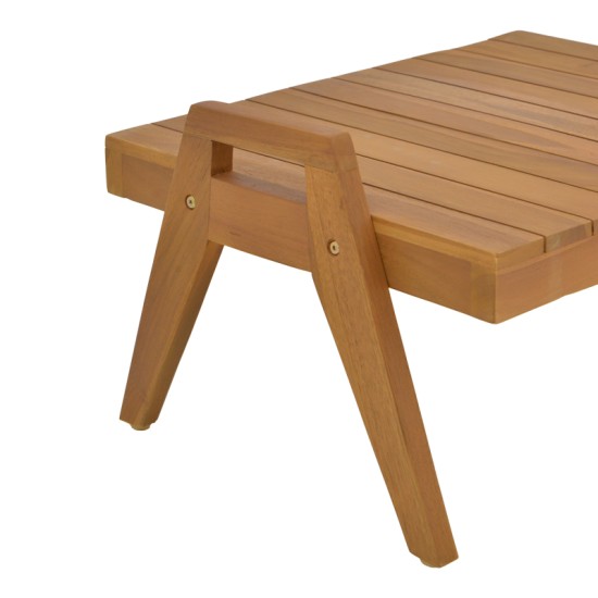 Τραπέζι Kally  teak ξύλο σε φυσική απόχρωση 60x50x34εκ