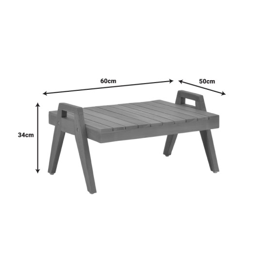 Τραπέζι Kally  teak ξύλο σε φυσική απόχρωση 60x50x34εκ