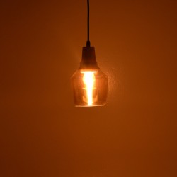 Φωτιστικό οροφής Kure  φυσικό μέταλλο-γυαλί Φ13.8x23εκ