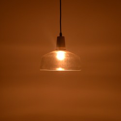 Φωτιστικό οροφής Godren  διάφανο μέταλλο-γυαλί Φ24x19εκ