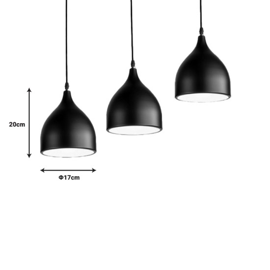 Φωτιστικό οροφής Perce I μαύρο μέταλλο 50x17x120εκ Φωτιστικό οροφής Perce I μαύρο μέταλλο 50x17x120εκ