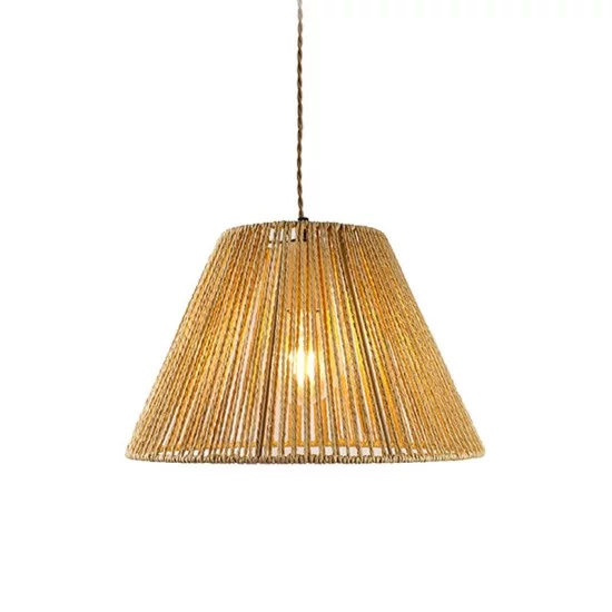 Φωτιστικό οροφής μονόφωτο Lubuto  μέταλλο-σχοινί σε φυσική απόχρωση Φ34.5x23εκ