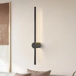 Φωτιστικό τοίχου-απλίκα Eftenbo  led μέταλλο μαύρο Φ8x80εκ