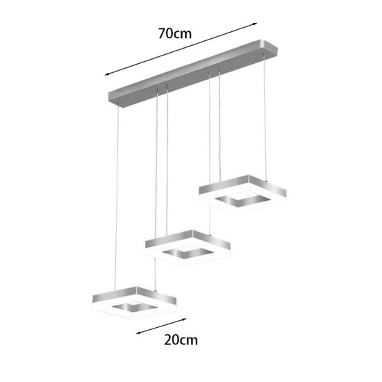 Φωτιστικό οροφής τρίφωτο Benor  led μέταλλο χρυσό 70x20x15εκ