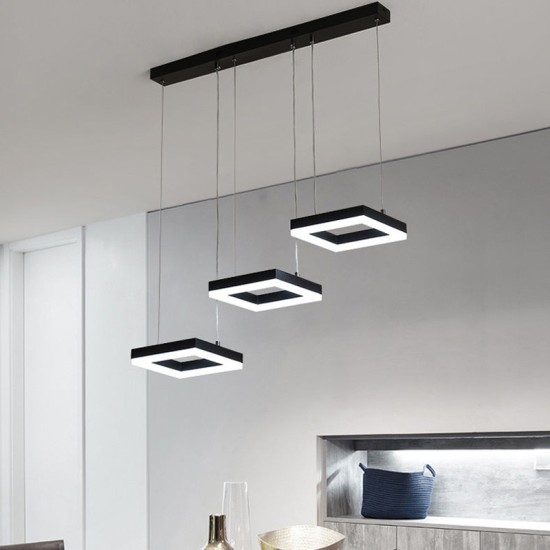 Φωτιστικό οροφής τρίφωτο Benor  led μέταλλο μαύρο 70x20x15εκ