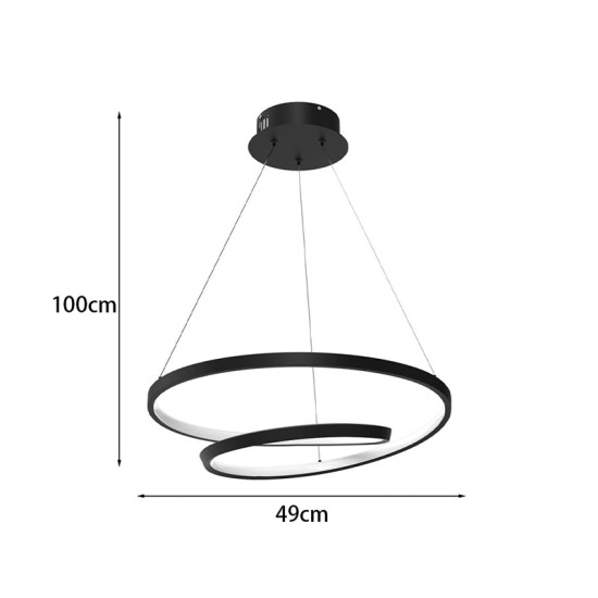 Φωτιστικό οροφής Rexon  led μέταλλο μαύρο Φ49x12εκ