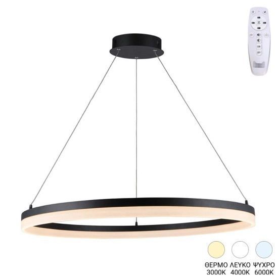 Φωτιστικό οροφής Nebrian  led μέταλλο μαύρο Φ60x15εκ