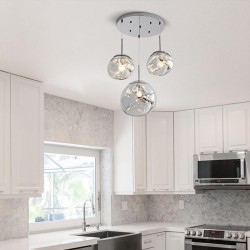 Φωτιστικό οροφής Dolcie  μέταλλο ασημί Φ20x100εκ