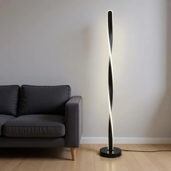 Φωτιστικό δαπέδου Jounko  led μαύρο μεταλλικό Φ20x130εκ