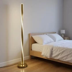 Φωτιστικό δαπέδου Jounko  led χρυσό μεταλλικό Φ20x130εκ