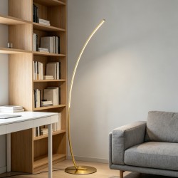 Φωτιστικό δαπέδου Archer  led χρυσό μεταλλικό 70x28x165εκ