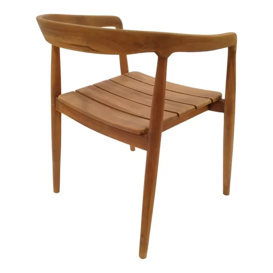 Πολυθρόνα Noody  teak ξύλο σε φυσική απόχρωση 58x54x75εκ