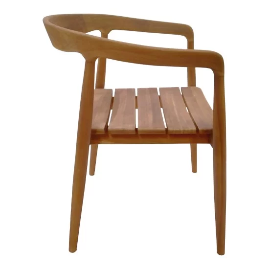 Πολυθρόνα Noody  teak ξύλο σε φυσική απόχρωση 58x54x75εκ