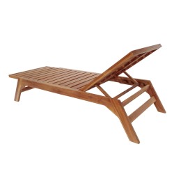 Ξαπλώστρα Melop  teak ξύλο σε φυσική απόχρωση 200x70x35εκ