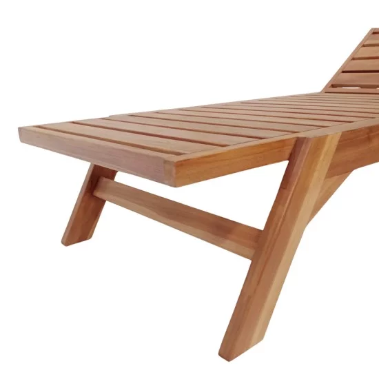 Ξαπλώστρα Melop  teak ξύλο σε φυσική απόχρωση 200x70x35εκ