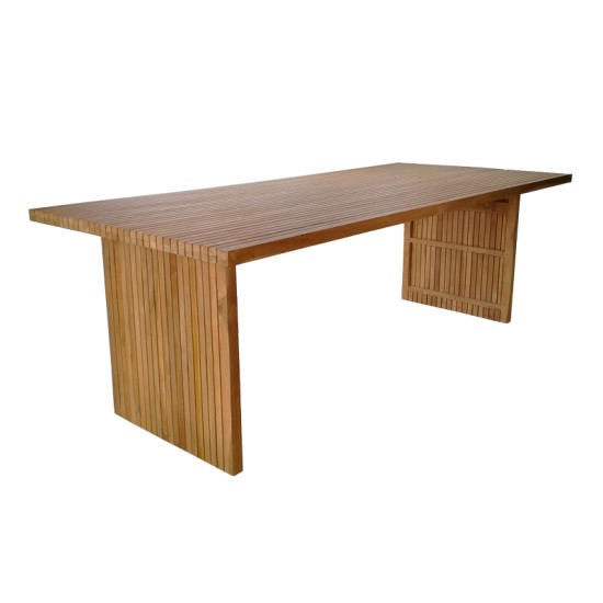 Τραπέζι Zibra  teak ξύλο σε φυσική απόχρωση 220x100x75εκ