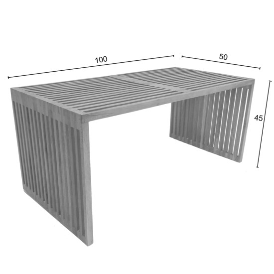 Τραπέζι Marlin  teak ξύλο σε φυσική απόχρωση 100x50x45εκ