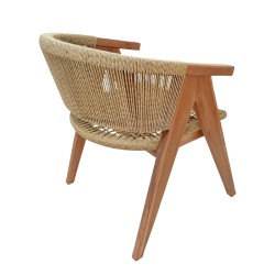 Πολυθρόνα Wolly  teak ξύλο και pe σχοινί σε φυσική απόχρωση 60x60x76εκ Πολυθρόνα Wolly  teak ξύλο και pe σχοινί σε φυσική απόχρωση 60x60x76εκ