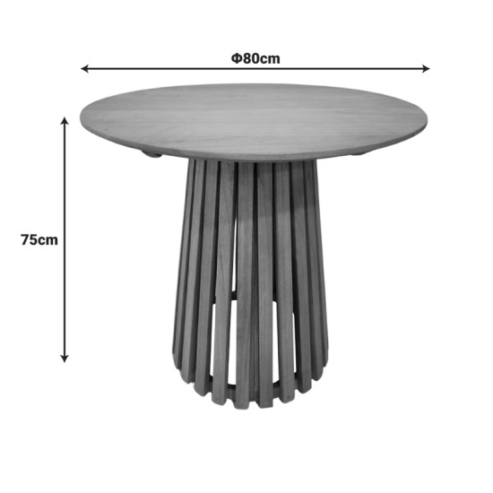 Τραπέζι Kenda I  mindi ξύλο σε φυσική απόχρωση Φ80x75εκ